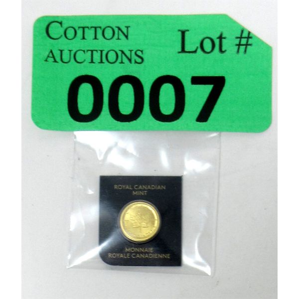 1 Gram .9999 Fine Gold 2022 Canada Maple Leaf Coin in Assay Card 