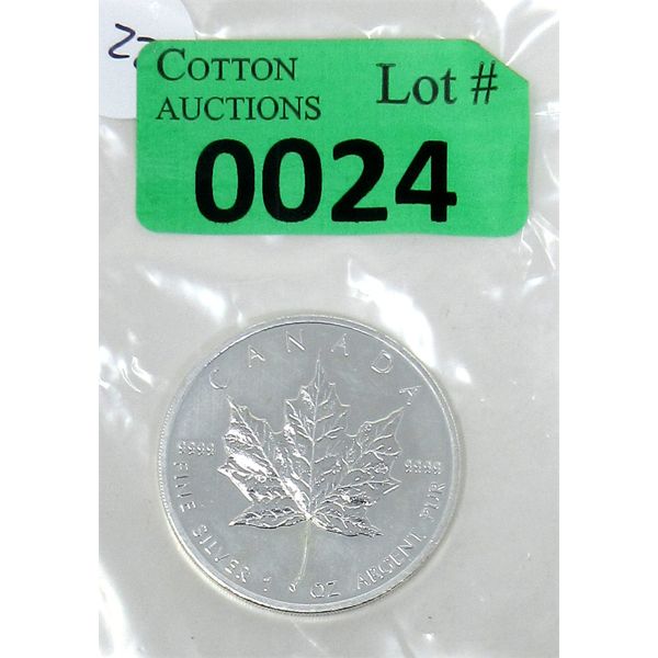 1 Oz .9999 Silver 2012 Canada Maple Leaf Coin 