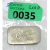 Image 1 : 2 Oz .999 Silver Hand Poured/Stamped Buffalo Bar 
