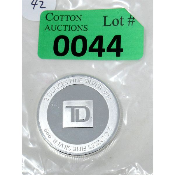 2 Oz .999 Silver TD Bank Investor Round 