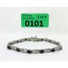 Image 1 : 7.8 CTW Blue Sapphire & Diamond Tennis Bracelet
