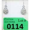 Image 1 : New .925 Sterling Silver Diamond Filagree Earrings