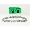 Image 1 : White Topaz & Diamond Tennis Bracelet 