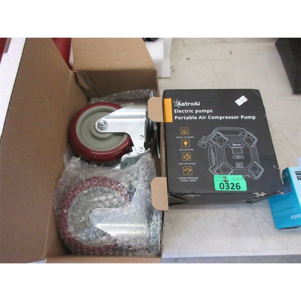 Portable Air Compressor Pump & Heavy Duty Caster Set
