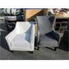 Image 1 : 1 Ivory & 1 Grey Fabric Upholstered Arm Chair