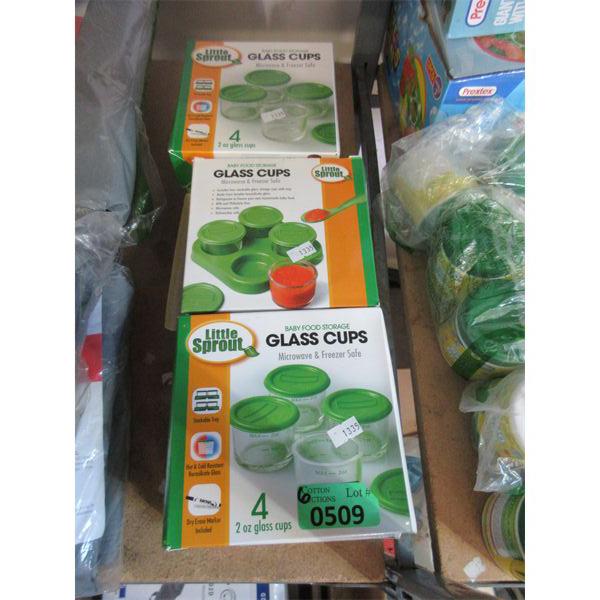 6 Sets of 4 Little Sprout Glass Cups