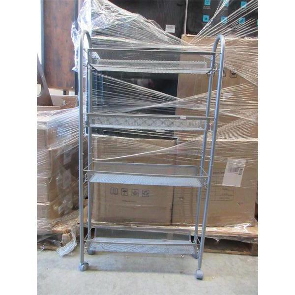 3 New Slim 4 Tier Metal Rolling Racks