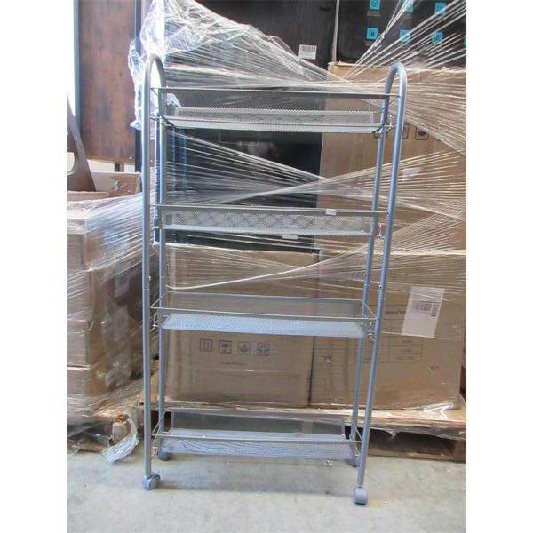 3 New Slim 4 Tier Metal Rolling Racks