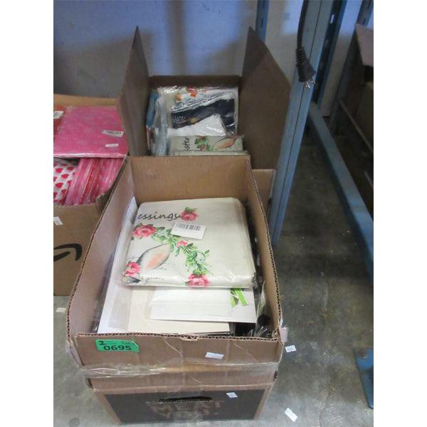 Box of Assorted Novelty Socks & Box of Pillow Covers