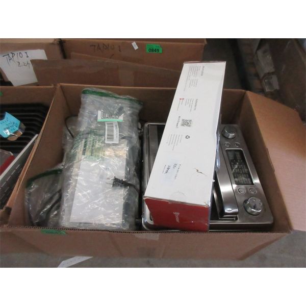 Box Lot of Soundbar, Vacuum Sealers & Air Fryer Oven