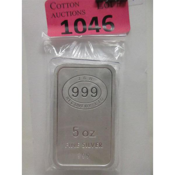 5 Oz .999 Silver JBR Recovery Silver Bar