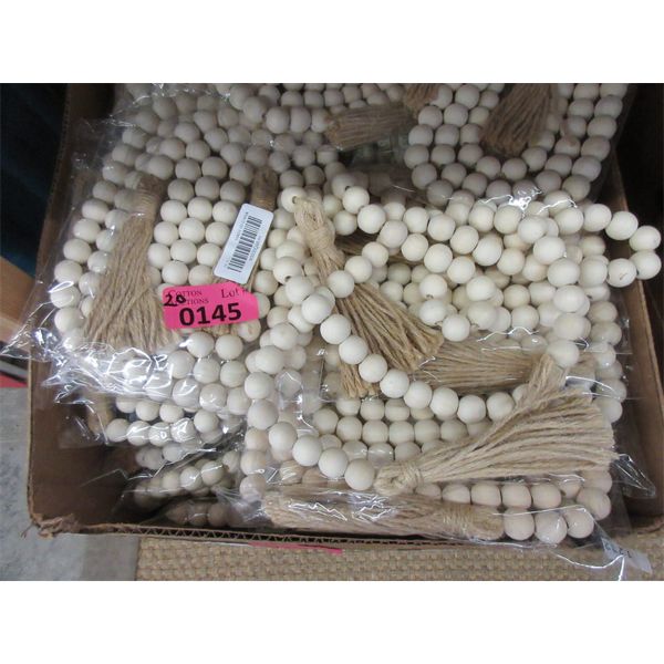 20 New Vosarea 4' Unfinished Wood Bead Strands