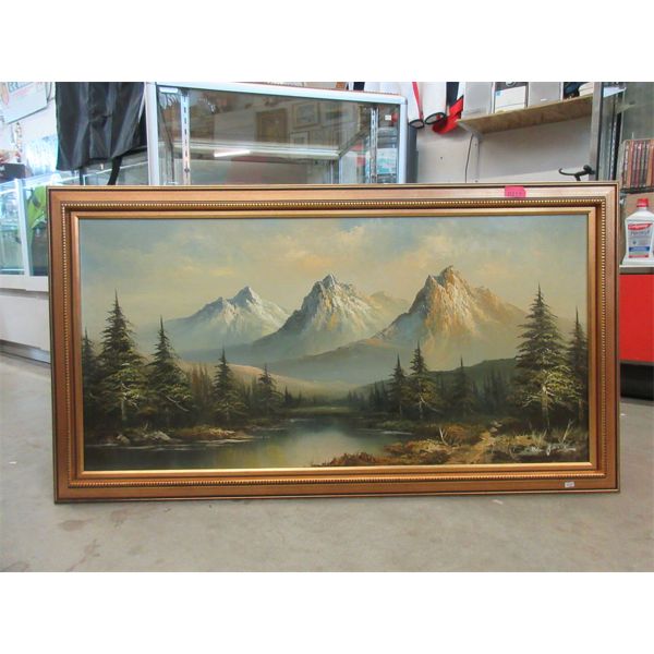 Large Framed Giclee Landscape Painting 