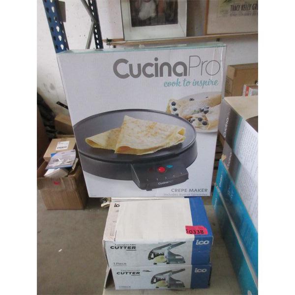 4 French Fry Cutters & 1 Electric Crepe Maker 