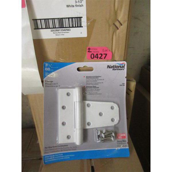 2 Cases of 10 White Metal 3-1/2"  T-Hinges