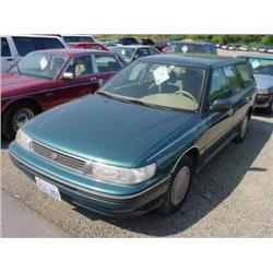 92 SUBARU LEGACY 4DR S/W EXMT.                                        
