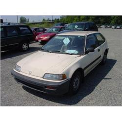 89 HONDA CIVIC 4SPD 2DR EXMT.                                         
