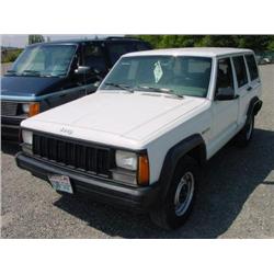 91 JEEP CHEROKEE 5SPD 4DR EXMT.                                       