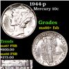 Image 1 : 1944-p Mercury Dime 10c Graded ms66+ fsb BY SEGS