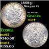 Image 1 : 1889-p Morgan Dollar $1 Grades Choice+ Unc