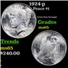 Image 1 : 1924-p Peace Dollar $1 Grades GEM Unc
