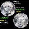 Image 1 : 1923-p Peace Dollar $1 Grades GEM Unc