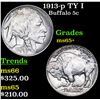 Image 1 : 1913-p TY I Buffalo Nickel 5c Grades GEM+ Unc