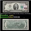 Image 1 : 1976 $2 Federal Reserve Note 1st Day of Issue, with Stamp Grades Gem CU