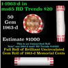 Image 1 : Shotgun Lincoln 1c roll, 1963-d 50 pcs Bank Wrapper.