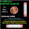 Image 1 : Shotgun Lincoln 1c roll, 1999-d 50 pcs Bank Wrapper.