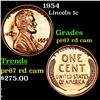 Image 1 : Proof 1954 Lincoln Cent 1c Grades Gem++ Proof Red Cameo