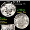 Image 1 : 1944-d Mercury Dime 10c Grades GEM+ FSB