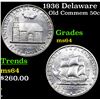Image 1 : 1936 Delaware Old Commem Half Dollar 50c Grades Choice Unc