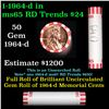 Image 1 : Shotgun Lincoln 1c roll, 1964-d 50 pcs Bank Wrapper.