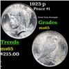 Image 1 : 1923-p Peace Dollar $1 Grades GEM Unc