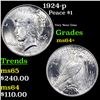 Image 1 : 1924-p Peace Dollar $1 Grades Choice+ Unc