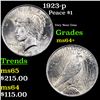Image 1 : 1923-p Peace Dollar $1 Grades Choice+ Unc