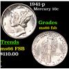 Image 1 : 1941-p Mercury Dime 10c Grades GEM+ FSB