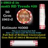 Image 1 : Shotgun Lincoln 1c roll, 1962-d 50 pcs Bank Wrapper.