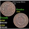Image 1 : 1864 Large Motto Two Cent Piece 2c Grades vf++
