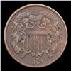 Image 2 : 1864 Large Motto Two Cent Piece 2c Grades vf++