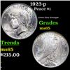 Image 1 : 1923-p Peace Dollar $1 Grades GEM Unc