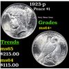 Image 1 : 1923-p Peace Dollar $1 Grades Choice+ Unc