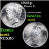 Image 1 : 1922-p Peace Dollar $1 Grades GEM Unc