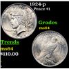 Image 1 : 1924-p Peace Dollar $1 Grades Choice Unc