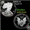 Image 1 : Proof 2002-w Silver Eagle Dollar $1 Grades GEM++ Proof Deep Cameo