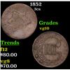 Image 1 : 1852 Three Cent Silver 3cs Grades vg+