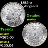 Image 1 : 1885-o Morgan Dollar $1 Grades Choice+ Unc