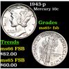 Image 1 : 1943-p Mercury Dime 10c Grades GEM+ FSB