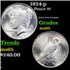 Image 1 : 1924-p Peace Dollar $1 Grades GEM Unc